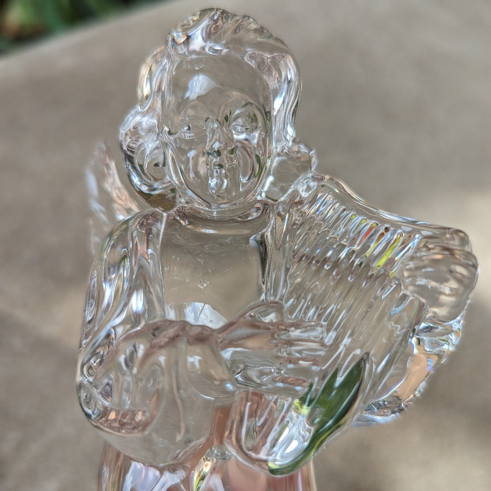 Mikasa Full Lead Crystal Angel Playing Harp Herald Collection From Germany